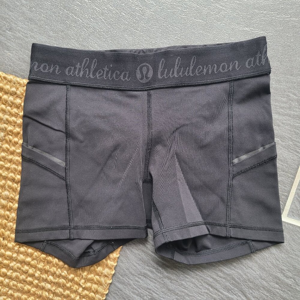 Lululemon What The Sport Biker Shorts in Black - Style No: W7B61S Women's Size 4 - Picture 4 of 11